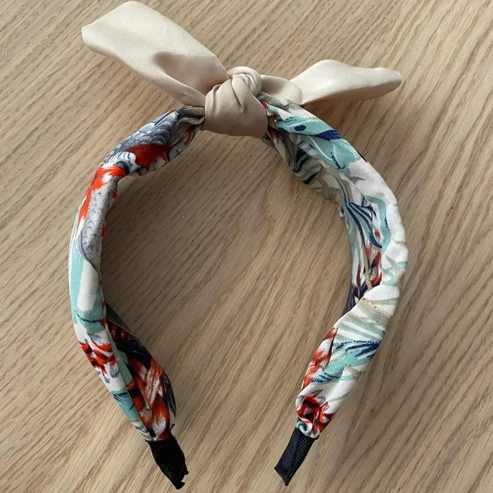 🆕Ivory Multi-print Bow Knot Headband🆕